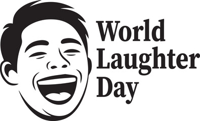World Laughter Day Silhouette Vector Illustration