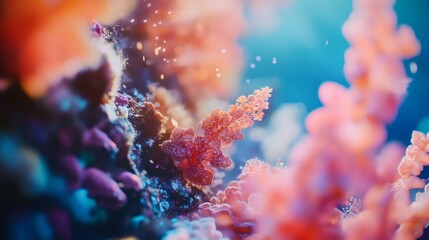 Fototapeta premium Vibrant coral reef, underwater scene, ocean life, nature background, perfect for marine conservation