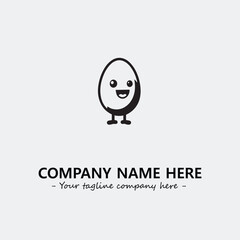 Egg cartoon illustration black and white for logo company vector image

