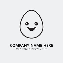 Egg cartoon illustration black and white for logo company vector image
