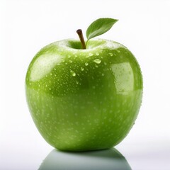 白背景に置かれたグリーンアップル