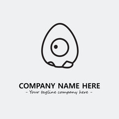 Egg cartoon illustration black and white for logo company vector image
