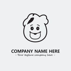 Egg cartoon illustration black and white for logo company vector image
