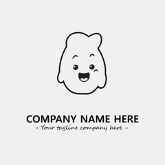 Egg cartoon illustration black and white for logo company vector image
