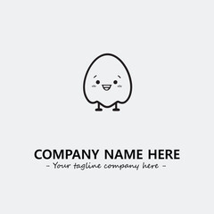 Egg cartoon illustration black and white for logo company vector image
