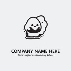 Egg cartoon illustration black and white for logo company vector image
