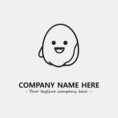 Egg cartoon illustration black and white for logo company vector image
