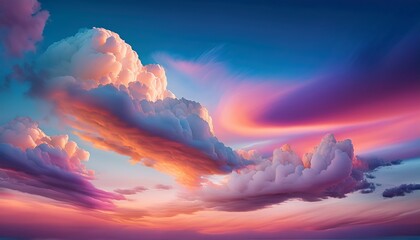 夕焼け色に染まった雲のレイヤーテクスチャ