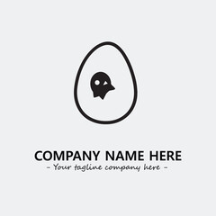 Egg cartoon illustration black and white for logo company vector image
