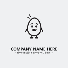 Egg cartoon illustration black and white for logo company vector image
