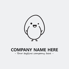 Egg cartoon illustration black and white for logo company vector image
