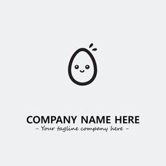Egg cartoon illustration black and white for logo company vector image
