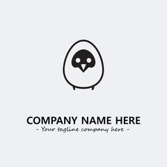 Egg cartoon illustration black and white for logo company vector image

