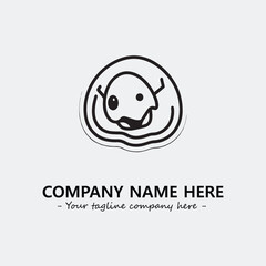 Egg cartoon illustration black and white for logo company vector image
