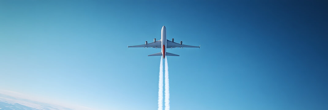 A cargo plane generating contrails in the clear blue sky