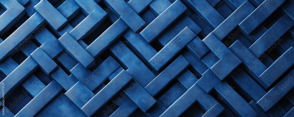Poster blue abstract geometric surface forming seamless pattern