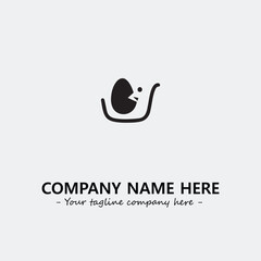 Egg cartoon illustration black and white for logo company vector image
