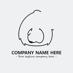 Egg cartoon illustration black and white for logo company vector image
