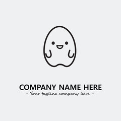 Fototapeta premium Egg cartoon illustration black and white for logo company vector image 