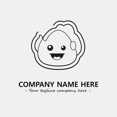 Egg cartoon illustration black and white for logo company vector image
