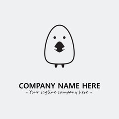 Egg cartoon illustration black and white for logo company vector image
