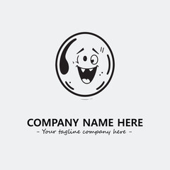 Egg cartoon illustration black and white for logo company vector image
