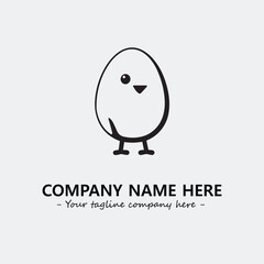 Egg cartoon illustration black and white for logo company vector image
