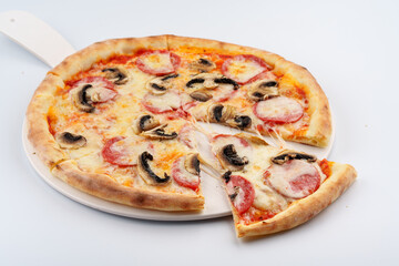 fresh and delicious pizza with filling