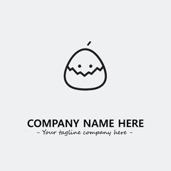 Egg cartoon illustration black and white for logo company vector image
