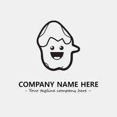 Egg cartoon illustration black and white for logo company vector image
