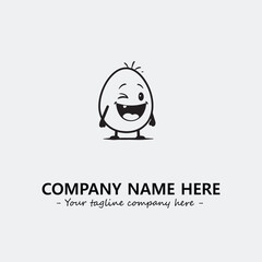 Egg cartoon illustration black and white for logo company vector image
