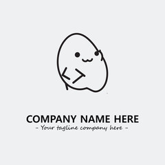Egg cartoon illustration black and white for logo company vector image
