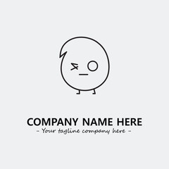 Egg cartoon illustration black and white for logo company vector image
