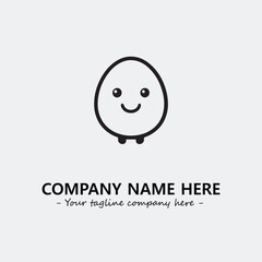 Egg cartoon illustration black and white for logo company vector image

