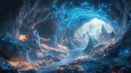 Naklejka premium Ice cave fantasy landscape