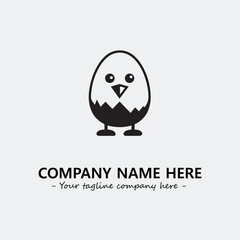 Egg cartoon illustration black and white for logo company vector image
