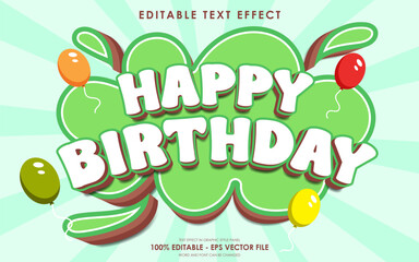 Editable Happy Birthday 3D Text Effect
