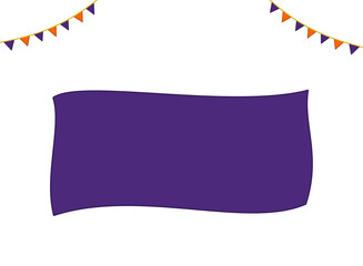 Halloween party with large colorful banner and some small flags - vector