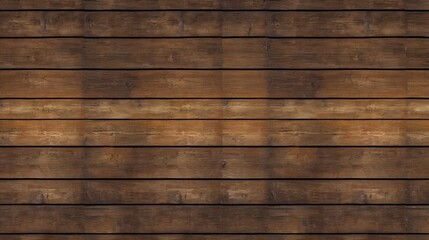 Wooden background with dark brown wooden planks, a seamless texture of an old wood wall. Background banner for design and presentation. Wide panorama. High-resolution photo.