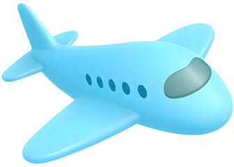 3d 하늘색 비행기 아이콘 (3d sky blue airplane icon)