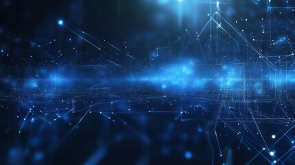 Glowing blue network lines abstract background