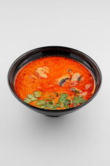 Hot and delicious soup with spices