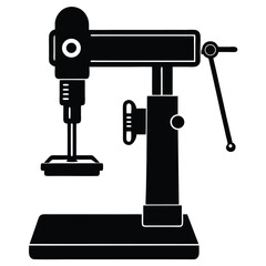isolated drill press on white background