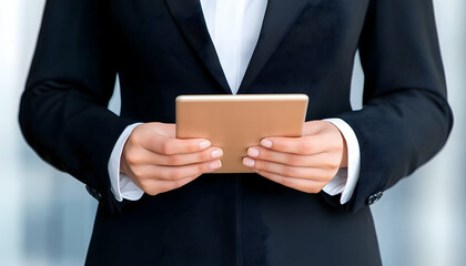 Businesswoman holding tablet