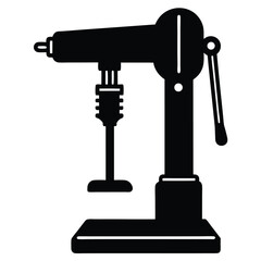 isolated drill press on white background