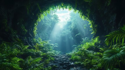 Obraz premium Luminous forest path