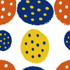 Abstract Bold Color Seamless Pattern with Charcoal Texture. Seamless Pattern on Transparent Background