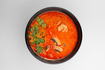 Hot and delicious soup with spices