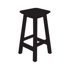 Square Seat Wooden Stool Vector