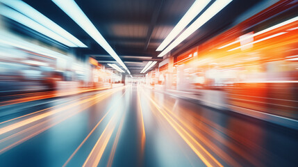 Image of supermarket shelves using motion and blur filters.